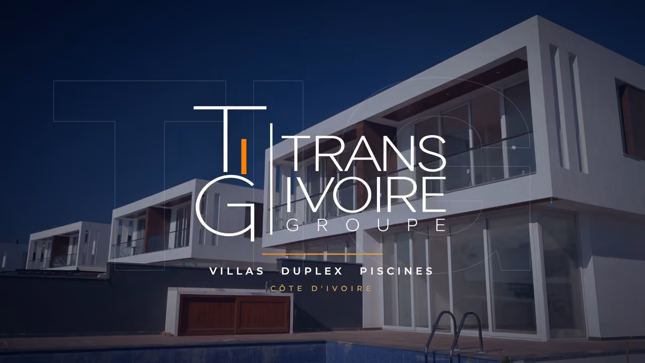 Film de présentation de Trans Ivoire Groupe : terrassement, gros œuvre, piscine et finitions de villas à Abidjan.